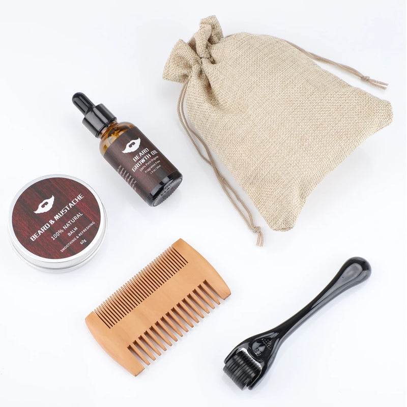 Kit Premium para Crescimento e Cuidado com a Barba – Ms.Dear (4 Peças)&nbsp;