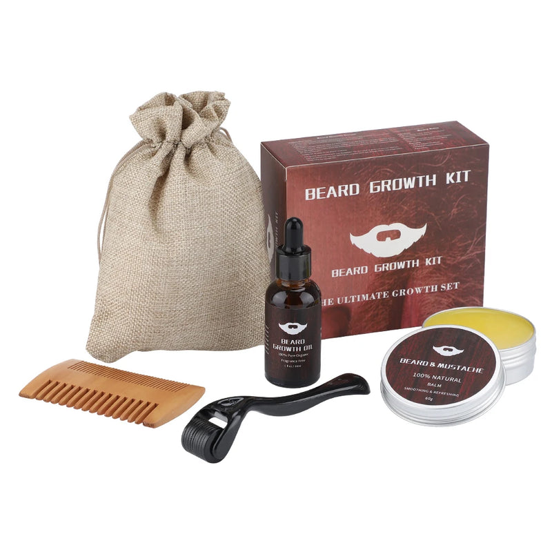 Kit Premium para Crescimento e Cuidado com a Barba – Ms.Dear (4 Peças)&nbsp;