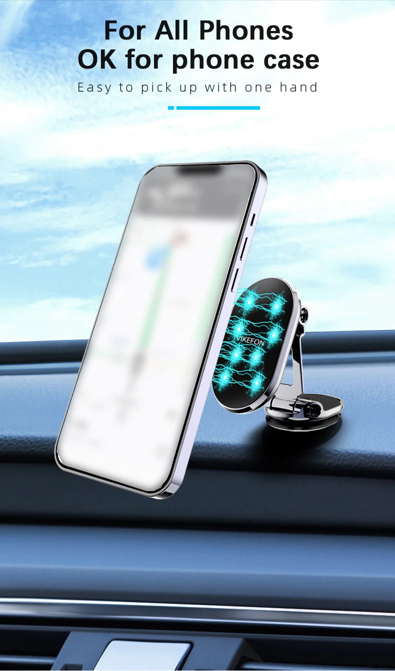 Suporte Magnético para Telefone de Carro – Estabilidade e Conveniência em Cada Viagem