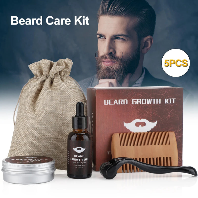 Kit Premium para Crescimento e Cuidado com a Barba – Ms.Dear (4 Peças)&nbsp;