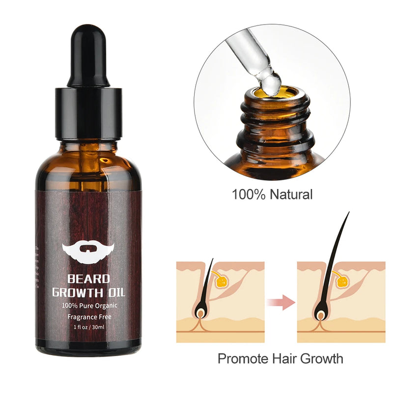 Kit Premium para Crescimento e Cuidado com a Barba – Ms.Dear (4 Peças)&nbsp;